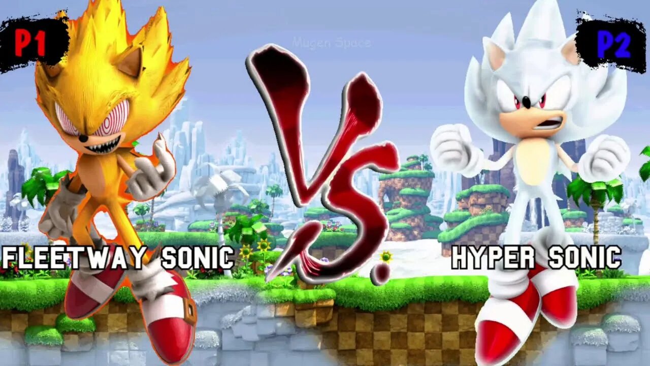 Fleetway Sonic & Shadow & Mecha Sonic VS Hyper Sonic & Fire Sonic & Black Sonic I Sonic Mugen