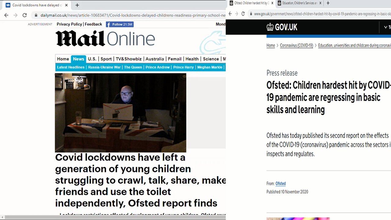 Regressing children are the by-product of COVID lockdowns & mandates. OFSTED UK.