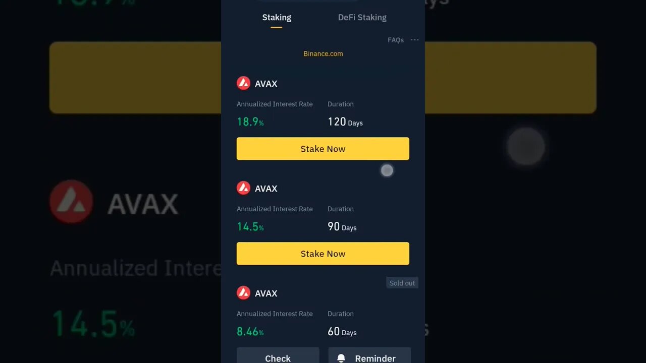 AVAX avalanche staking binance earn #avax #avaxcoin #avaxpriceprediction #altcoin #staking #bnb