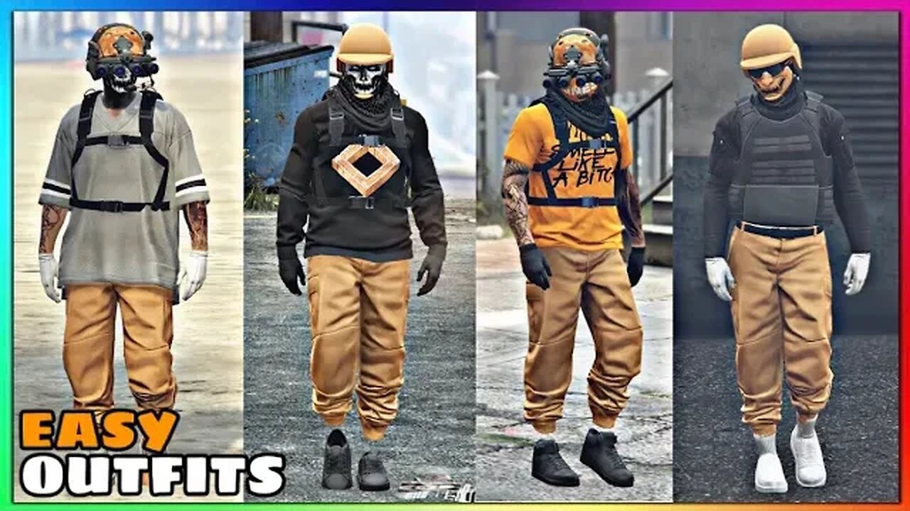 Top 4 Best Easy To Make Male Tryhard Orange Jogger Outfits #3 (GTA Online)