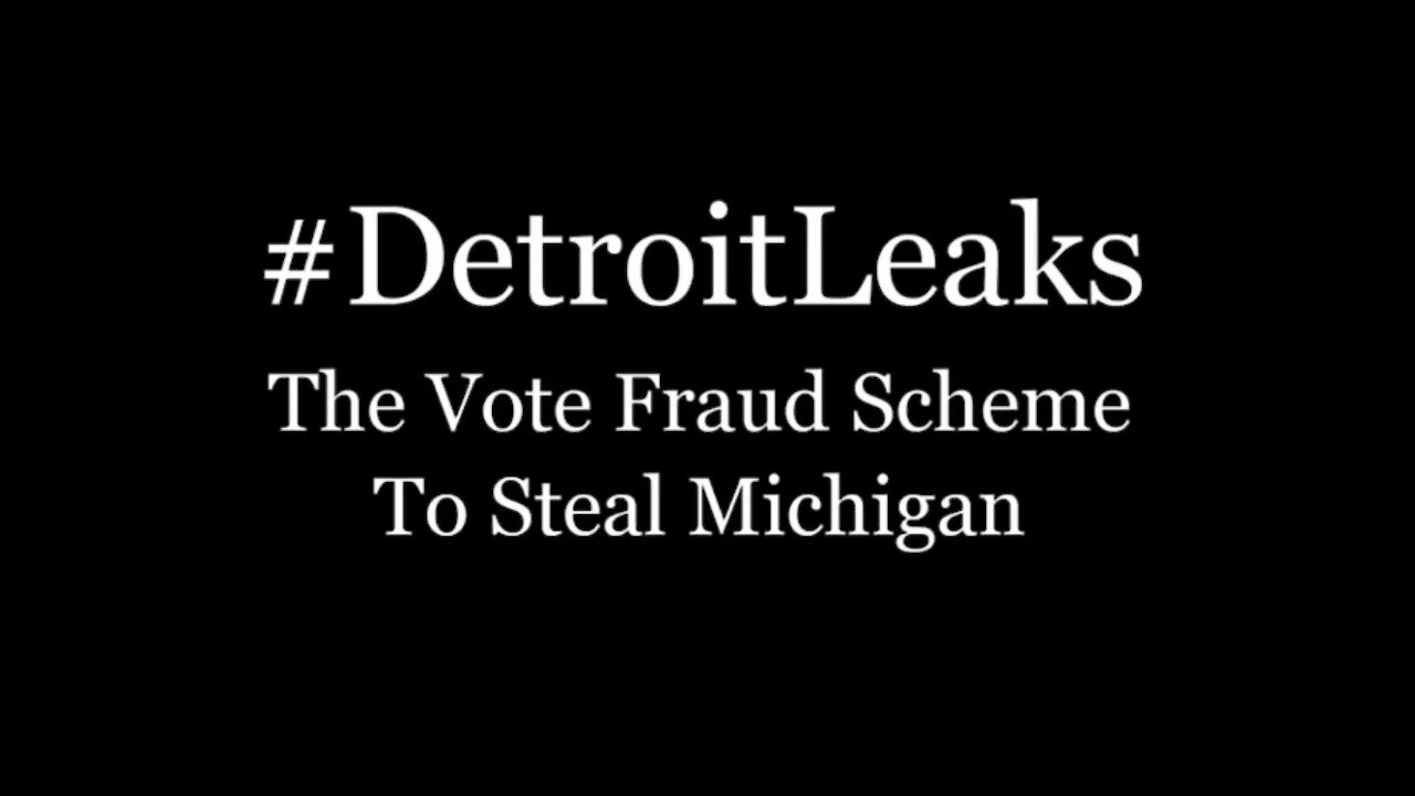 Detroit Leaks - The Voter Fraud Scheme to Steal Michigan