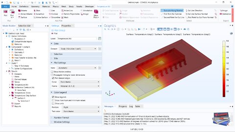 Heat Transfer in a Silicon Chip Surface Mount Package (COMSOL Multiphysics)