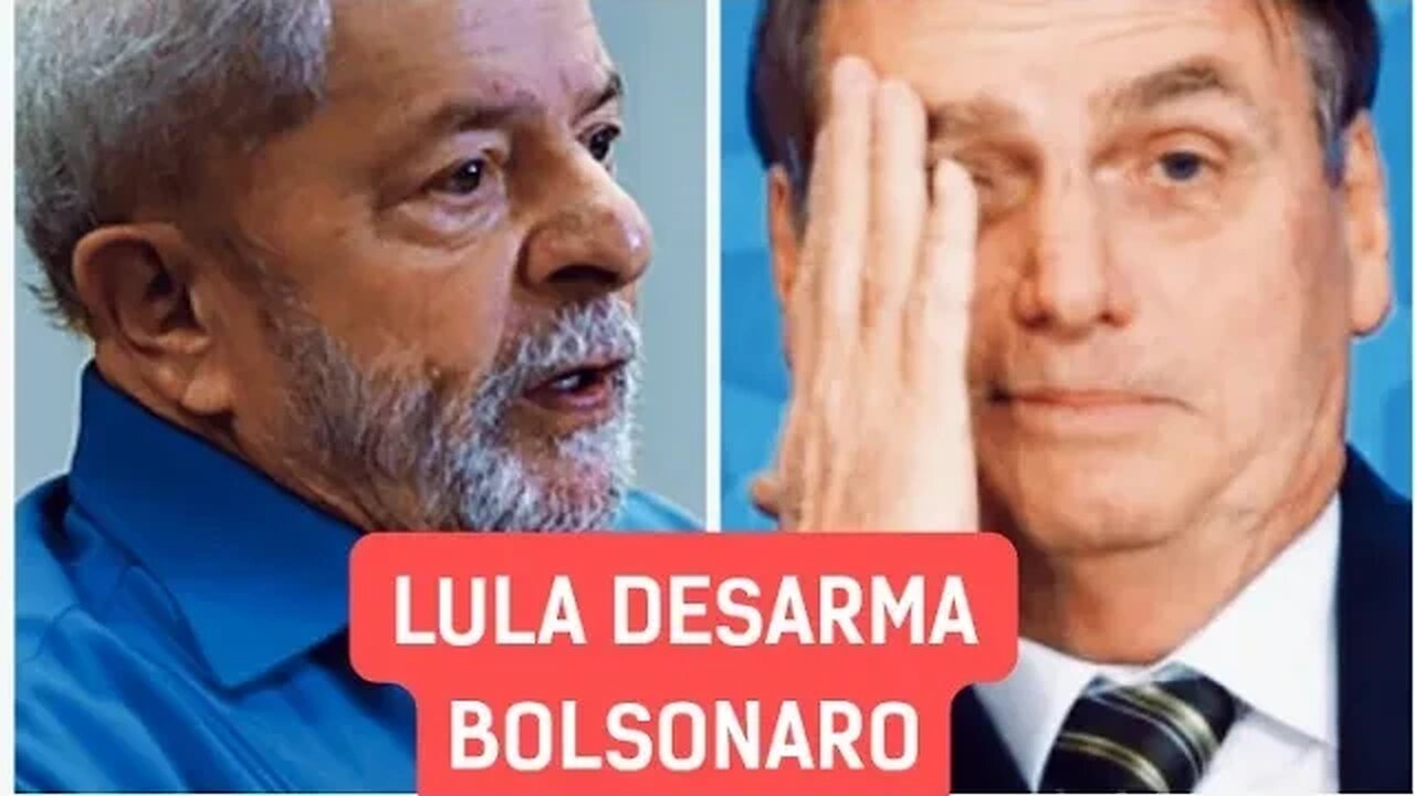 o presidente Lula desarma o ex-chefe do executivo Jair Bolsonaro