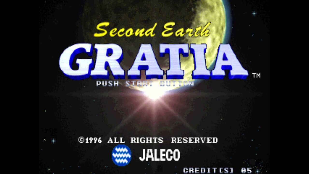 Gratia Second Earth Arcade Game, Jaleco 1996, longplay