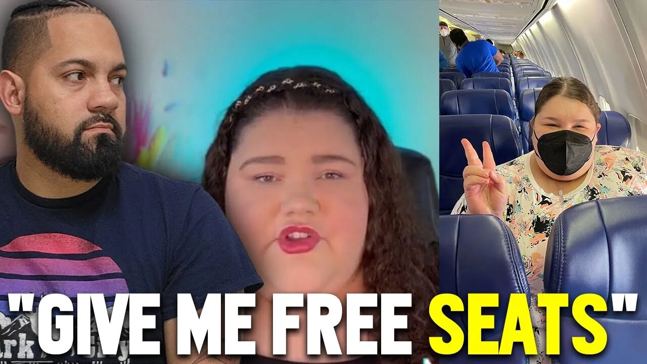 Fat activist tiktoker DEMADS free seats on planes