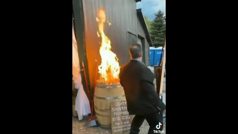 Drunk Wedding Guest Nearly Sets Venue & Himself On Fire