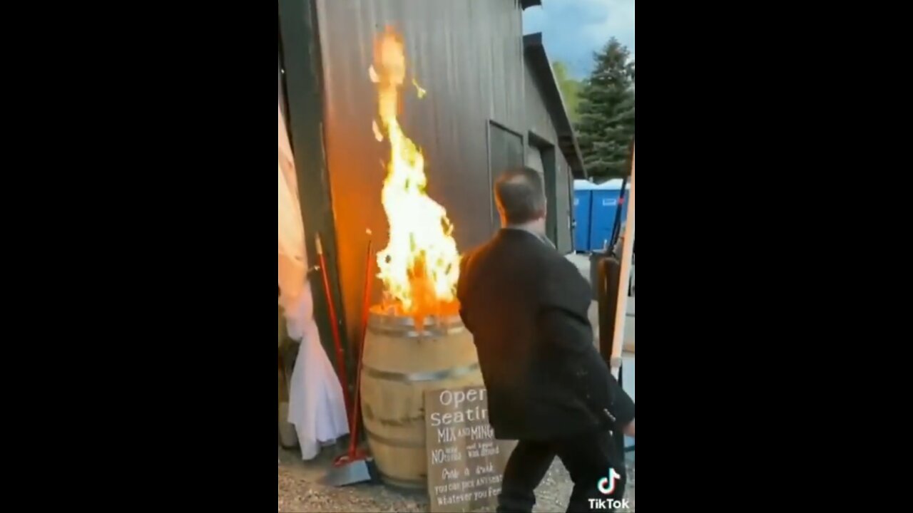 Drunk Wedding Guest Nearly Sets Venue & Himself On Fire