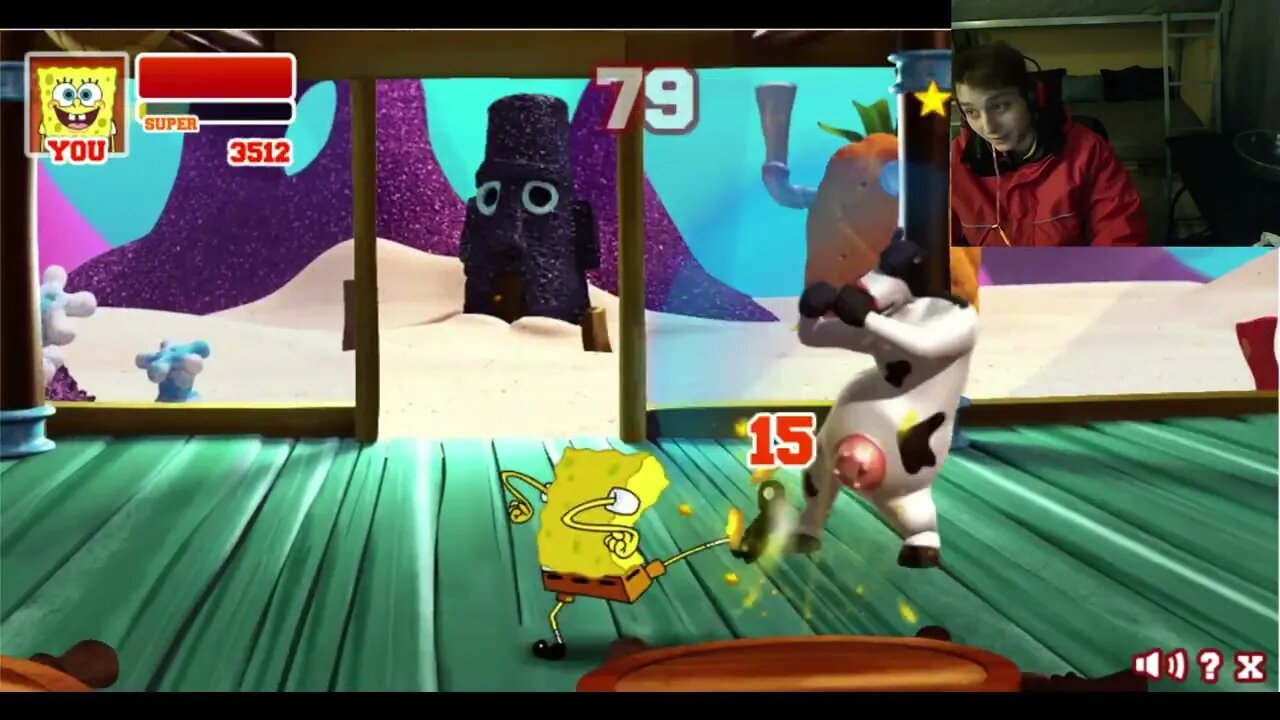 Otis The Cow VS SpongeBob SquarePants In A Nickelodeon Super Brawl 2 Battle With Live Commentary