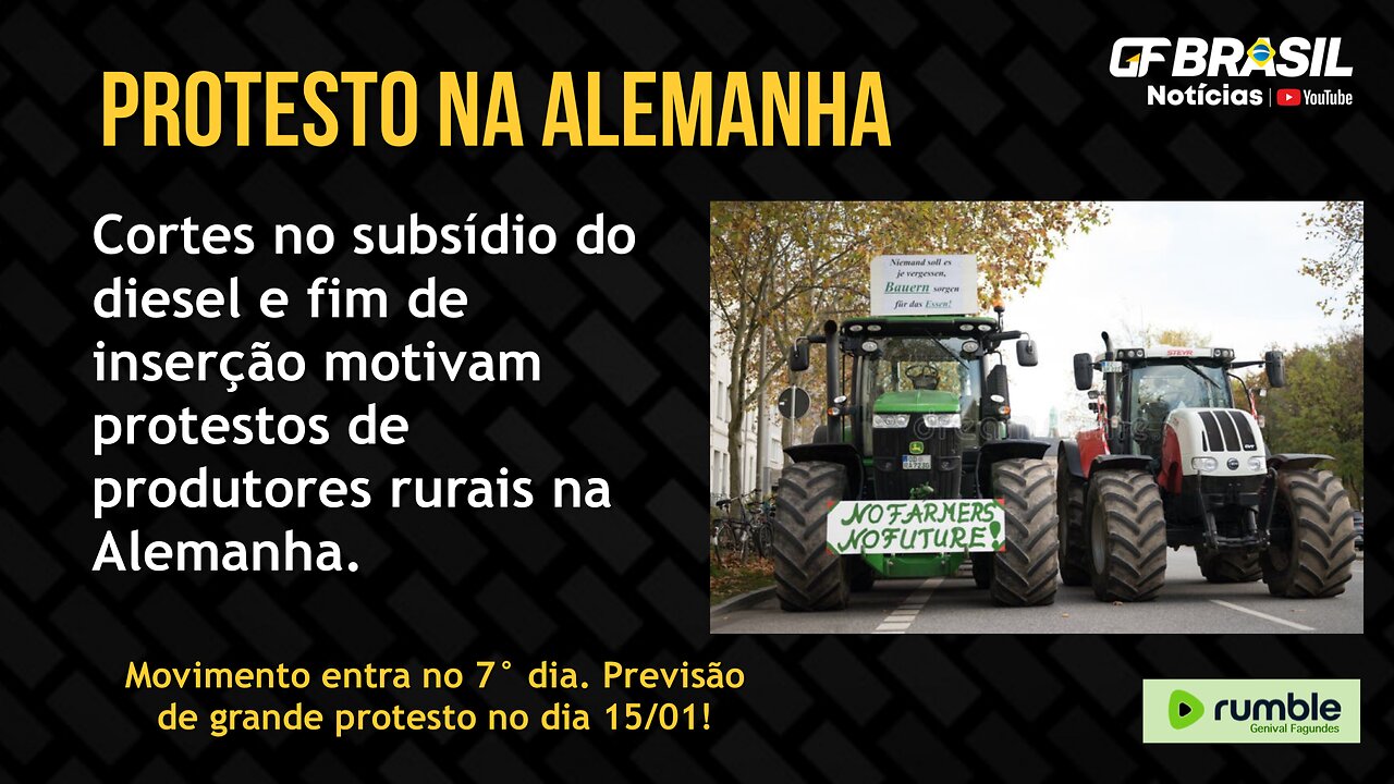 Cortes no subsídio do diesel e fim de isenção motivam protestos de produtores rurais na Alemanha!