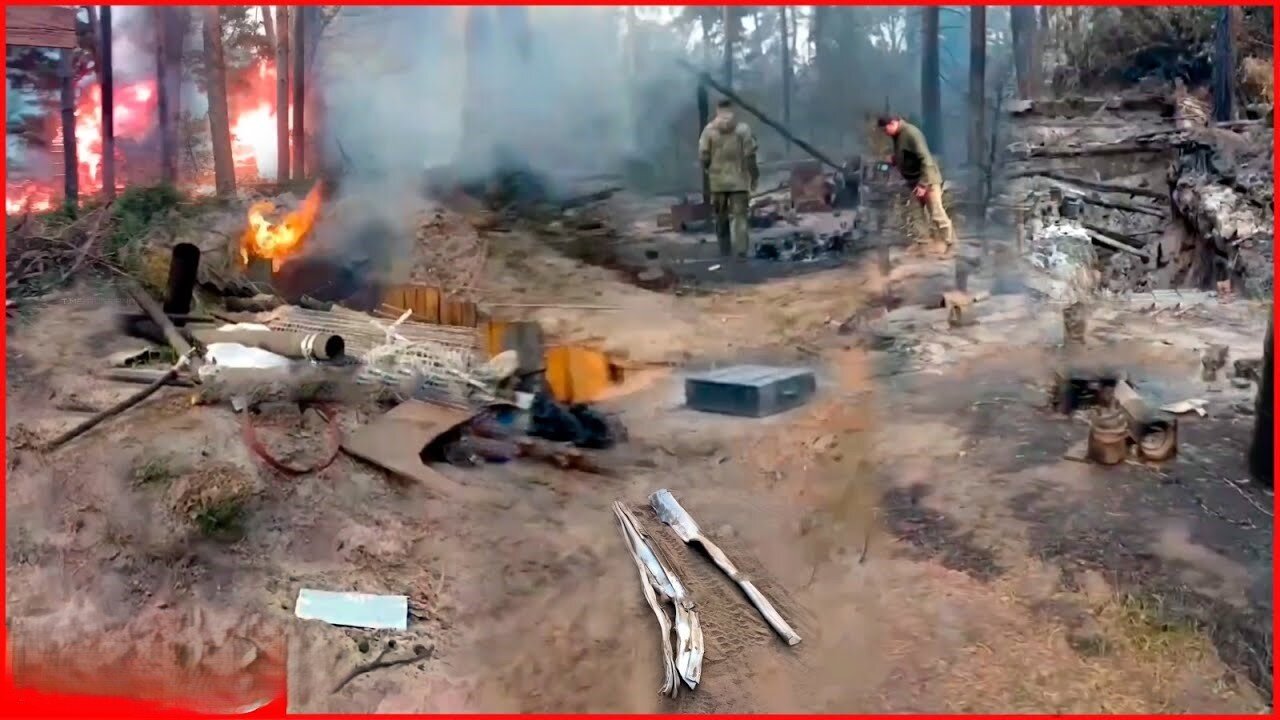 "They hit us with a missile, everything burned" - the image of Russian bunker hit in the forest