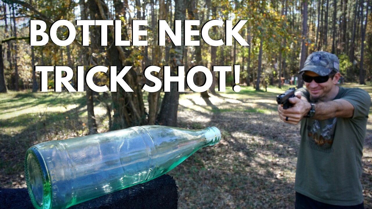 Shooting Through a Glass Bottle Mouth Trick Shot!