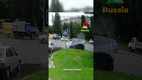 Black Car Fails to Yield!