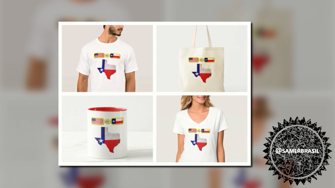 TEXAS STATE T-SHIRT, USA, UNITED STATES. SAMER BRASIL (ZAZZLE)