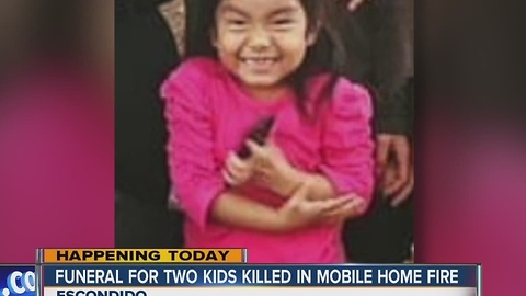 Funeral today for 2 children killed in Escondido mobile home fire