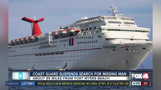 Coast Guard suspends search for missing cruise ship passenger off Fort Myers