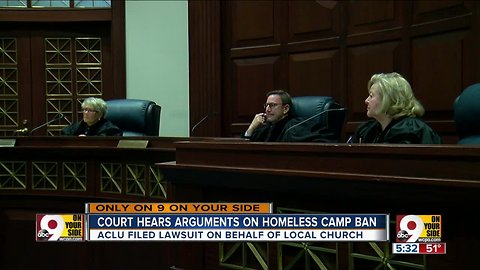 Court hears arguments on homeless camp ban