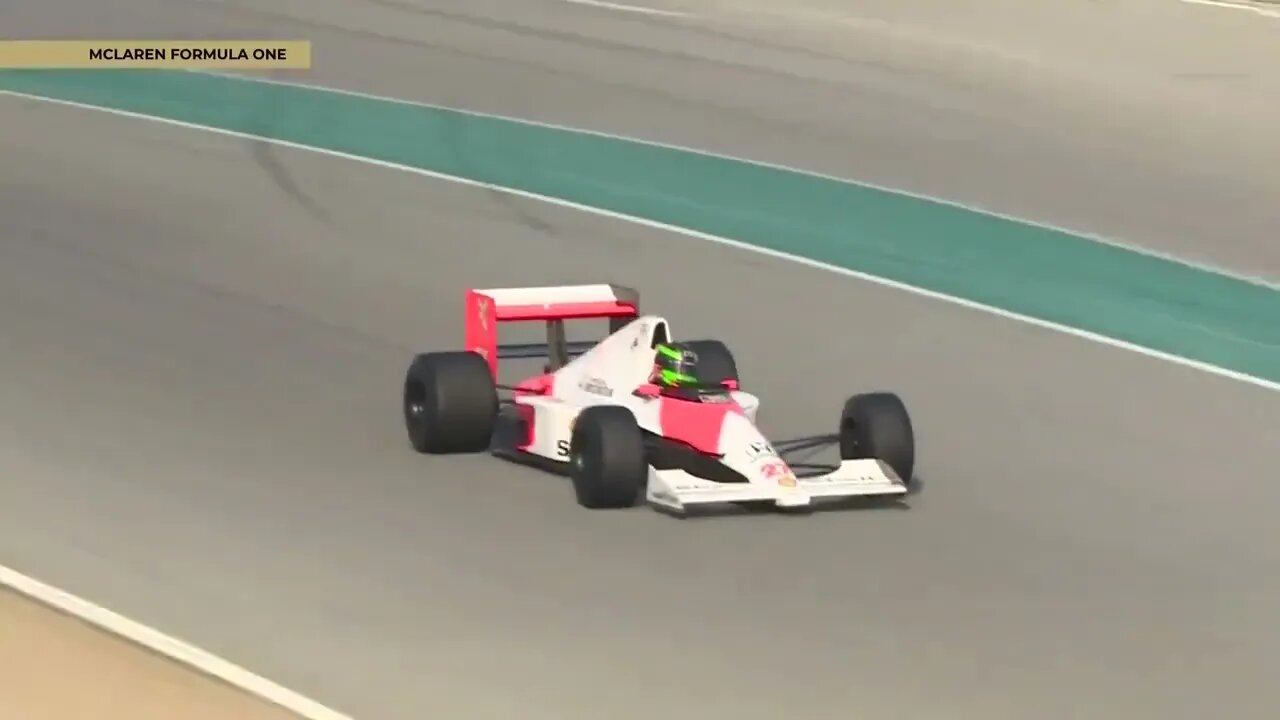 Patricio OWard flying in the McLaren MP4/5B at Laguna Seca | Senna Car