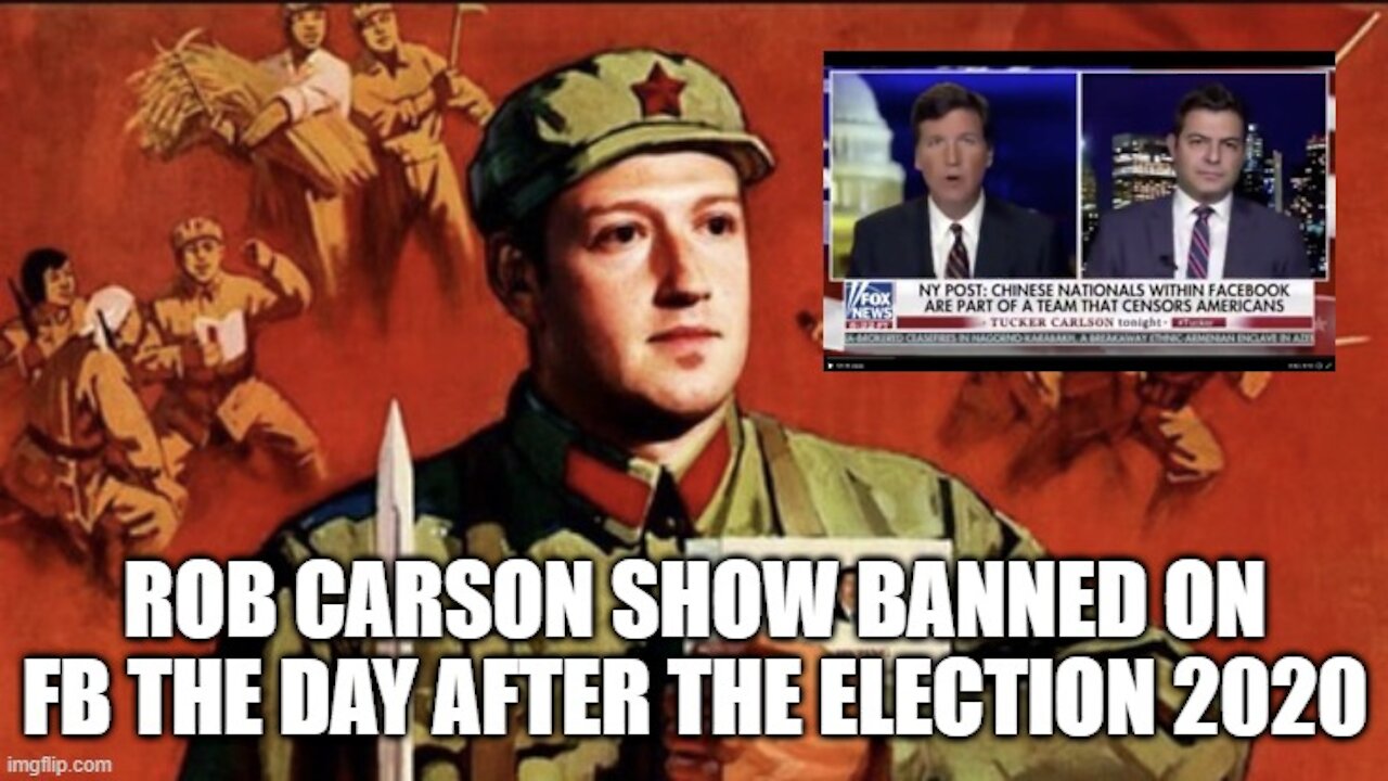 Rob Carson Show BANNED on FB the day after the election.