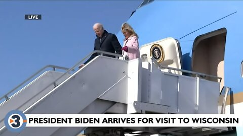 Joe Biden arrives in Wisconsin