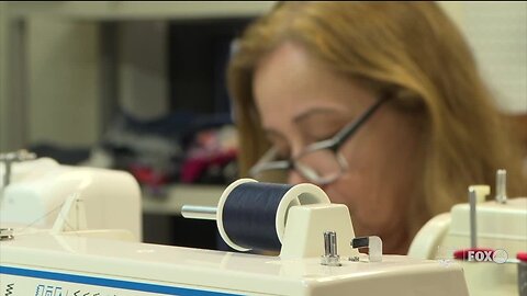 Group sewing masks for local people in need