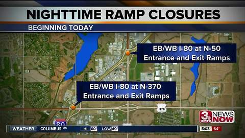 I-80 Ramp Closures