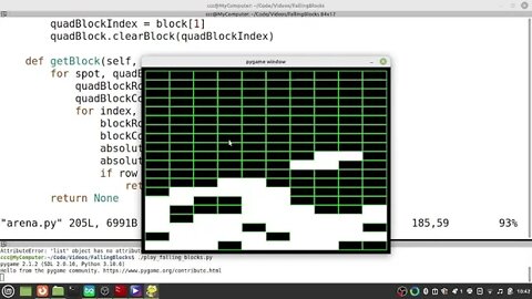 Python Tetris Part 27 (Row Drops)