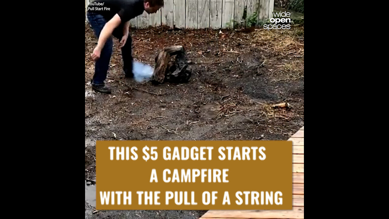 PULL START FIRE: THIS $5 GADGET STARTS A CAMPFIRE WITH THE PULL OF A STRING