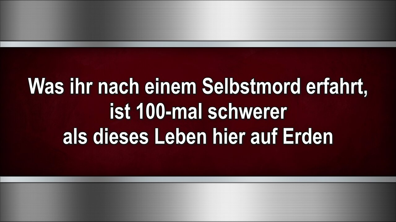 Was ihr nach einem Selbstmord erfahrt, ist 100-mal schwerer als dieses Leben hier auf Erden