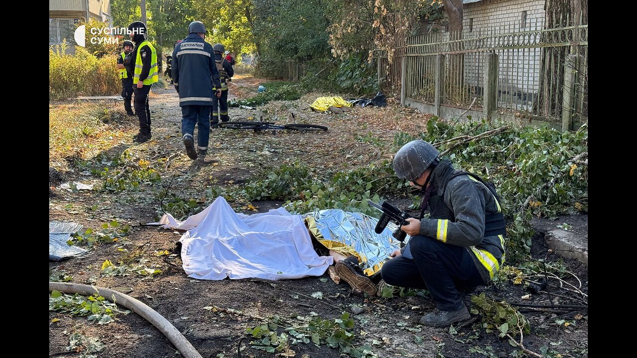 Russian Nazis attacked a hospital with Iranian Shahed-136 drones in the city of Sumy