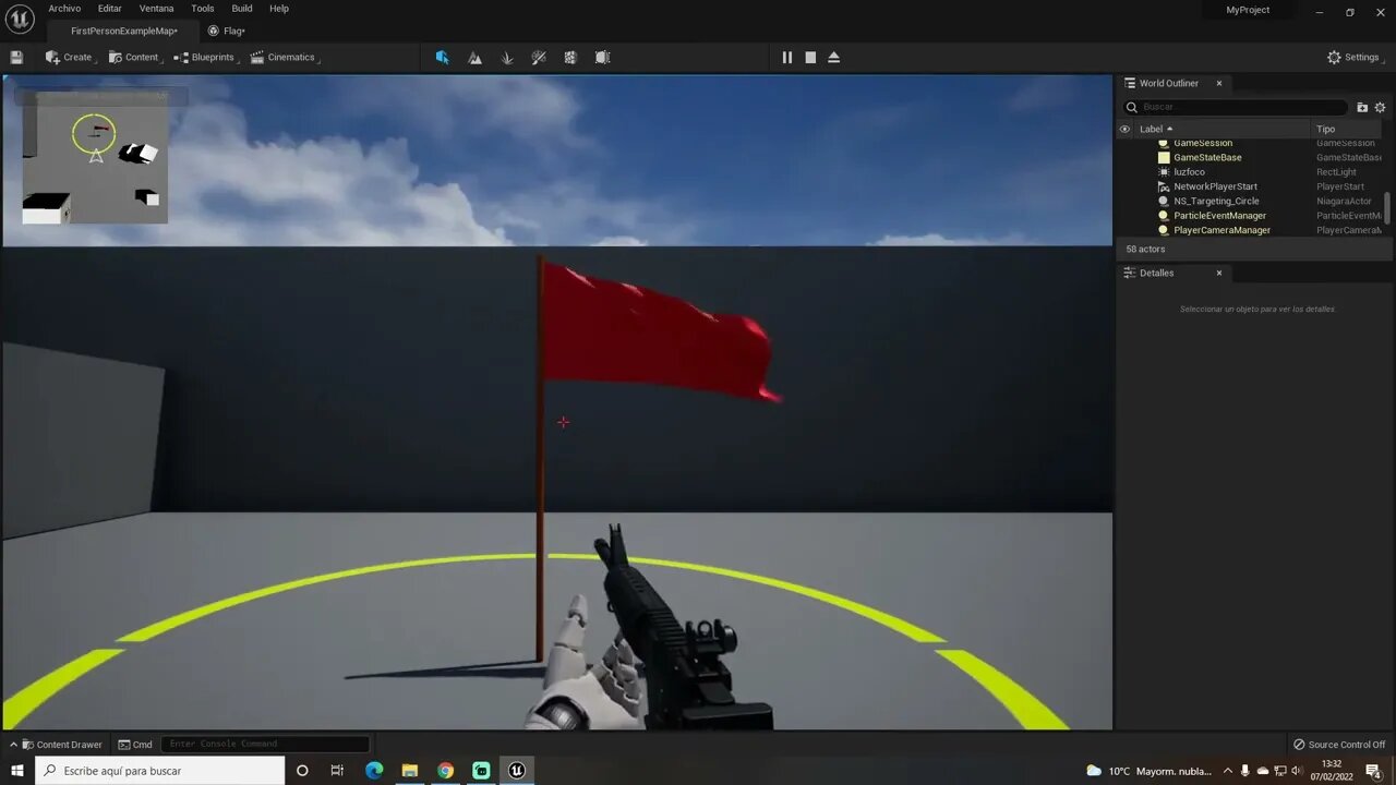 Cómo crear simulación bandera/tela - Unreal Engine 5