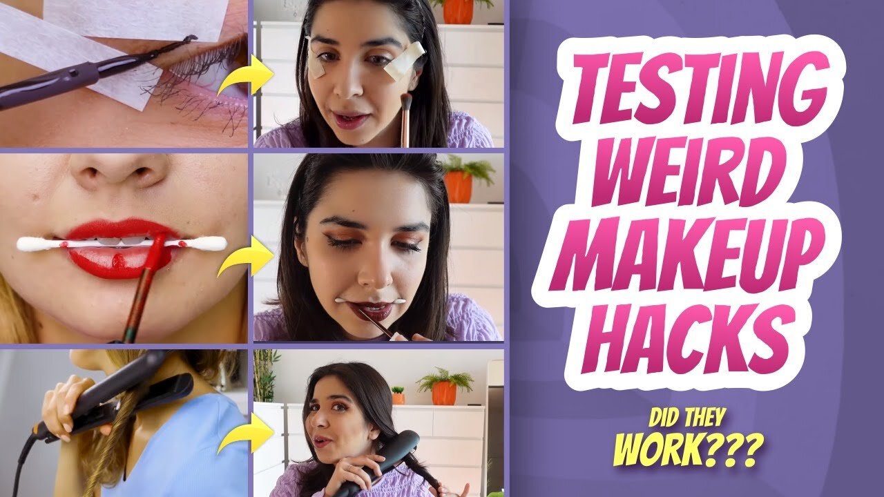 Trying out *VIRAL* 5 Minute craft Makeup Hacks