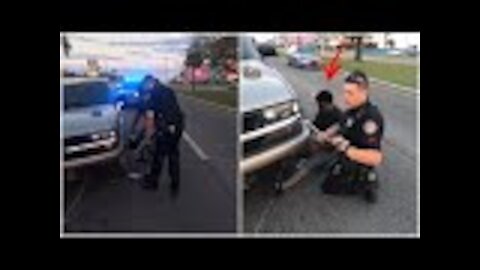Police officer doesn't have spare tire to help stranded driver so he calls his mom for backup