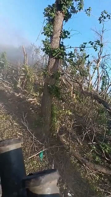 Close range fire from a BMP-2 on a position of the Armed Forces of Ukraine.