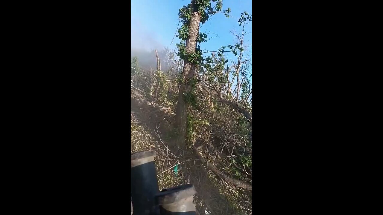 Close range fire from a BMP-2 on a position of the Armed Forces of Ukraine.