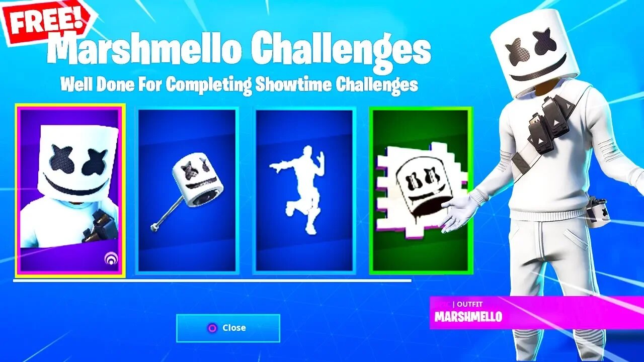 How To Unlock ALL Of The "SHOWTIME" Challenges For FREE In Fortnite! New "MARSHMELLO" SKIN!!