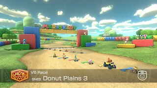 Mario Kart 8 Deluxe - 50cc (Hard CPU) - (SNES) Donut Plains 3