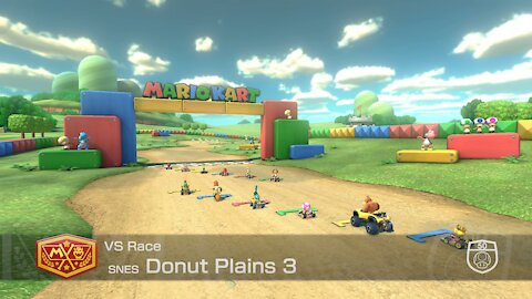 Mario Kart 8 Deluxe - 50cc (Hard CPU) - (SNES) Donut Plains 3
