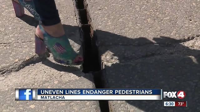 Uneven pavement in Matlacha causes concern