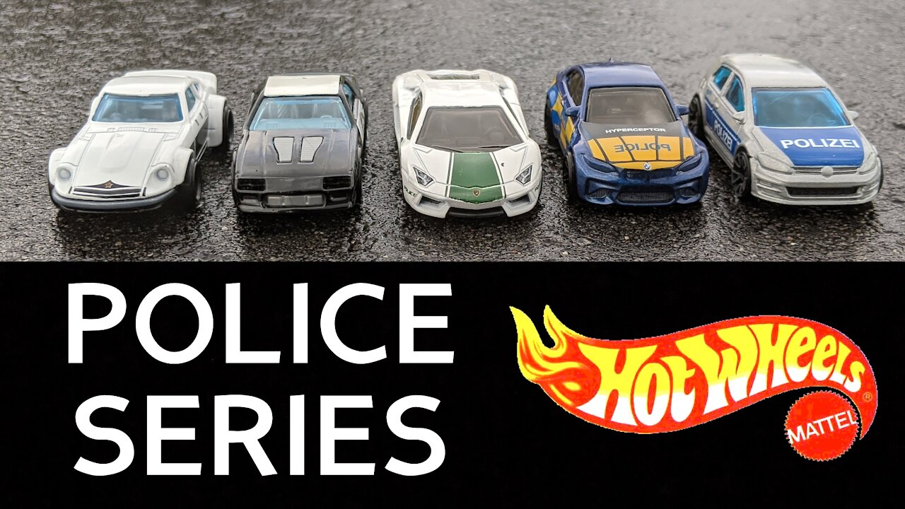 Hot Wheels Police Car Series - 85 Chevy Camaro, Nissan Fairlady Z, Lamborghini Aventador & More