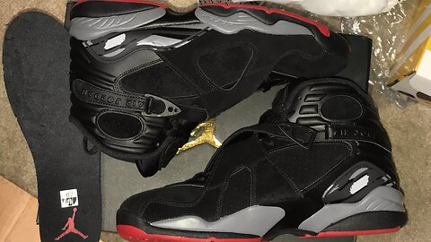Sneaker Review:2017’ Air Jordan 8 “BREDS”( Jordan 8-1998) GYM RED/WOLF GREY-BLACK( #Sgk23Tv