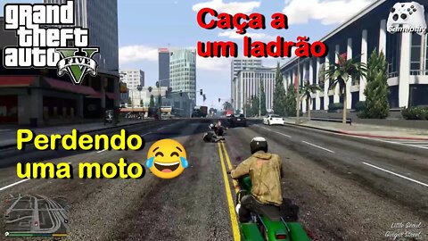 GTA 5 Captura à um ladrão e perdendo uma moto