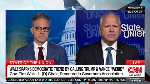 Gov Tim Walz Claims 'Weird' Trump Will End Voting