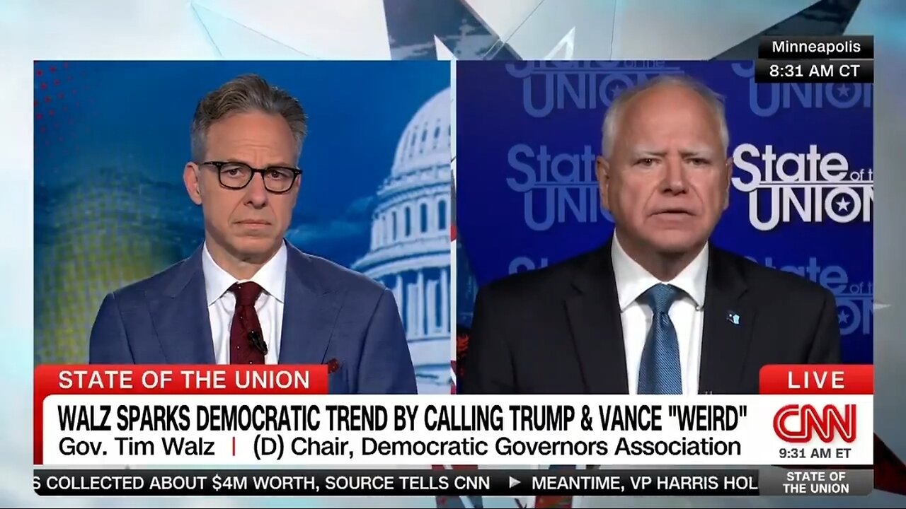 Gov Tim Walz Claims 'Weird' Trump Will End Voting