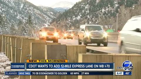 CDOT taking public input on whether to add express lane on westbound I-70