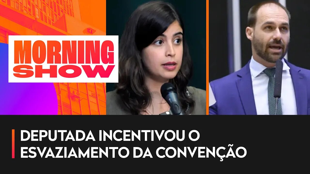 Tabata chama Eduardo Bolsonaro de 'covarde' após polêmica sobre convenção