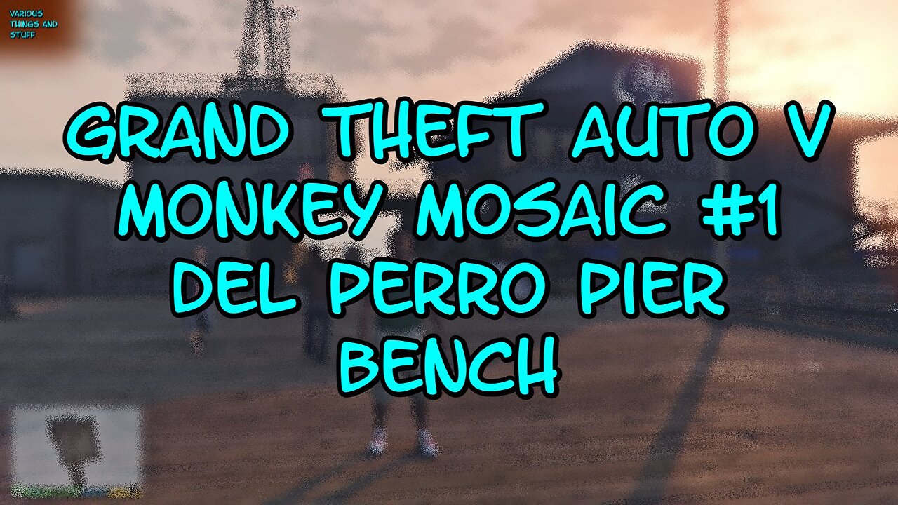 Grand Theft Auto V MONKEY MOSAIC #1 Del Perro Pier Bench