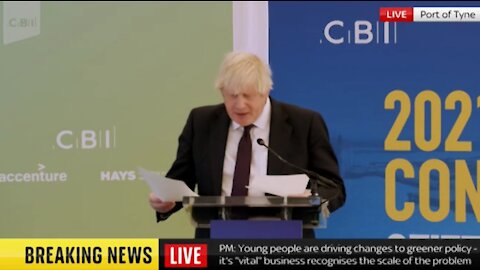 BoJo loses his place and rambles about Peppa Pig in bizarre business speech