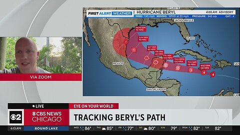 Tracking Hurricane Beryl Path Towards Jamaica , Cayman Islands