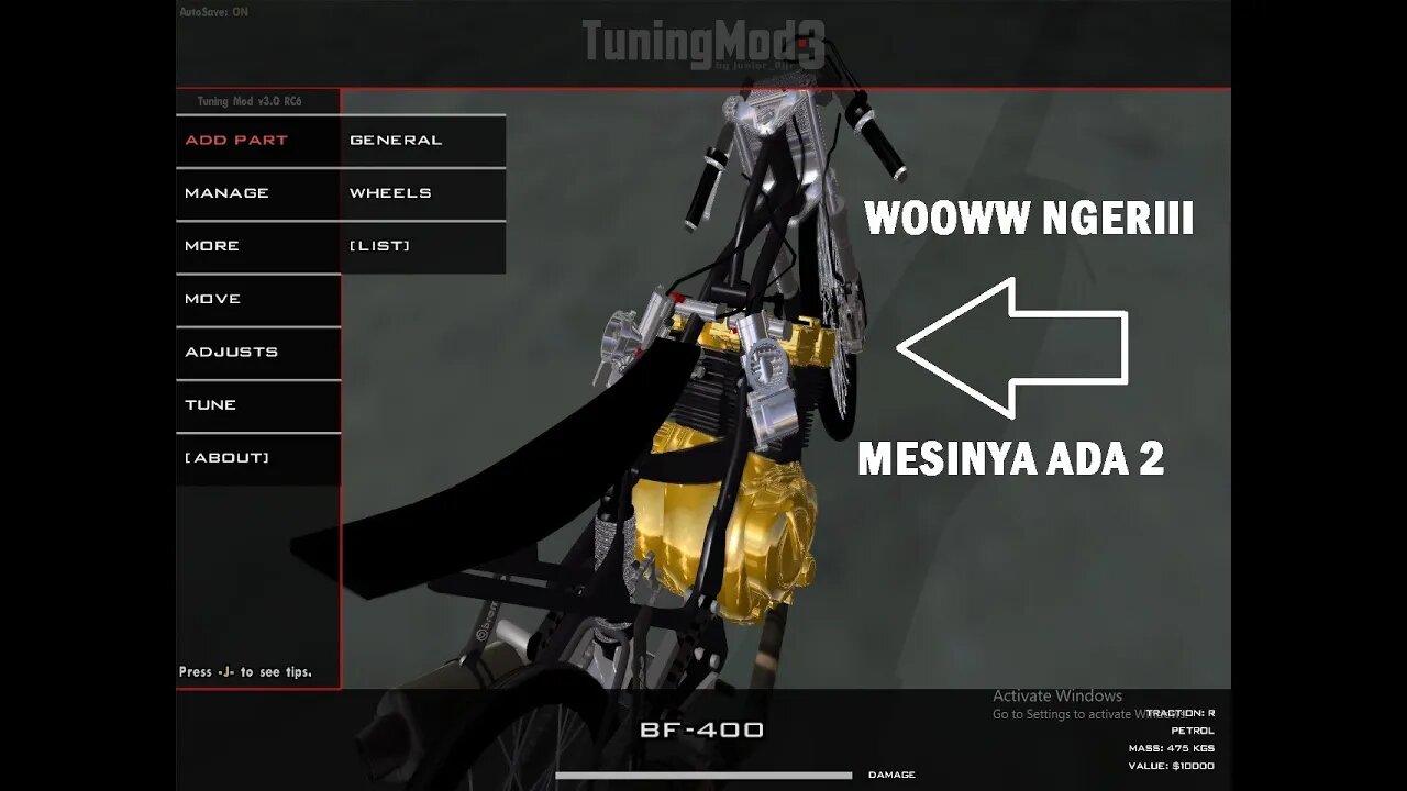 GTA san andreas upgrade mesin satria fu drag menjadi 2 cilinder/dobel