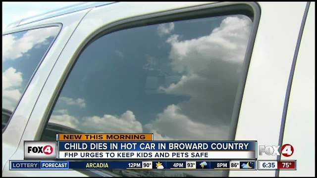 FHP urges parents to never leave a child or pet inside a hot car